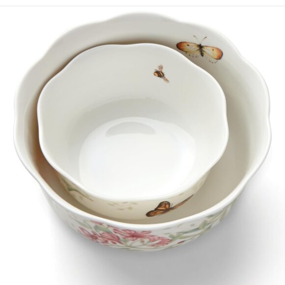 BRAND NEW | Lenox Butterfly Meadow Nesting Bowls | Set of 2 - Picture 2 of 4
